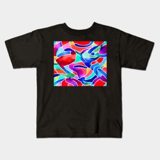 Multi-Colored Abstract Watercolor Design Kids T-Shirt